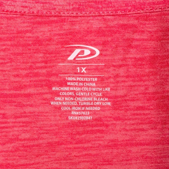 Pro Player | V Neck Short Sleeved Workout Gym Tee Heathered Coral Neon - Picture 6 of 10